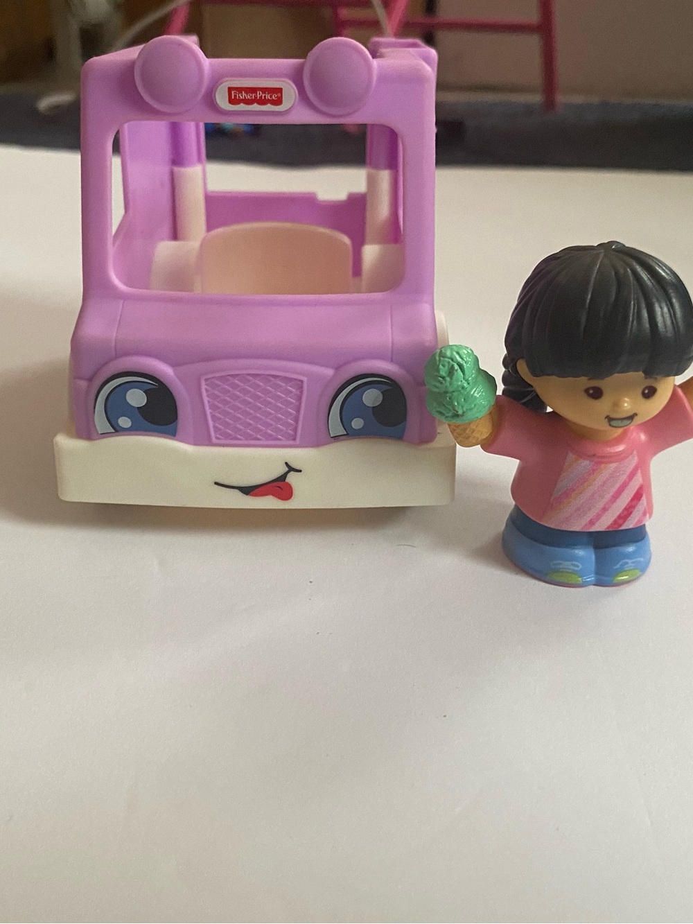 Fisher Price Little People Ice Cream Truck Purple Delivery Truck And Girl Figure